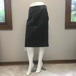 NEW L.L. Bean Black Leather Skirt - size 6